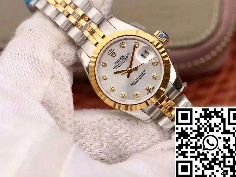 Dial 18K Gold Rolex Silver Datejust 28MM Lady 0215